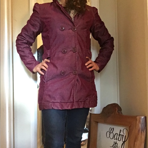 Roxy Jackets & Blazers - ROXY Jacket plumb purple double breasted with hood